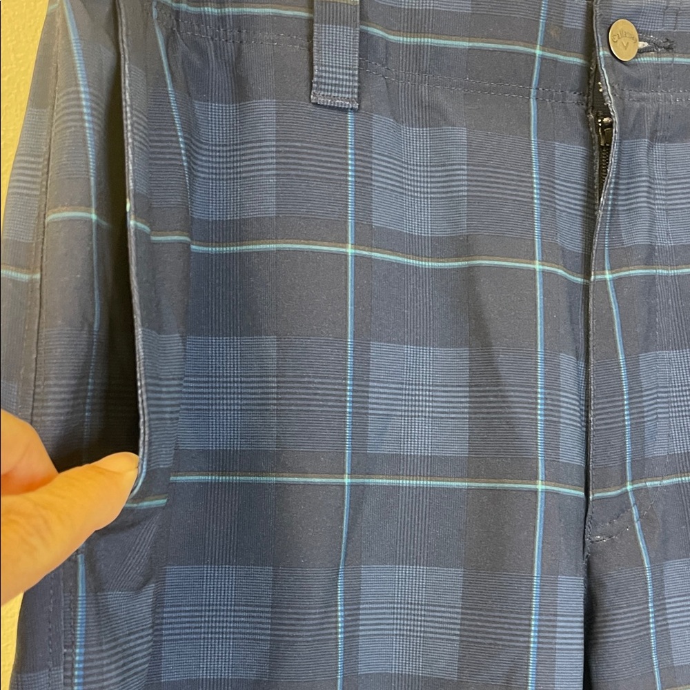 Callaway Navy Plaid Performance Golf Shorts Size 34 - Picture 4 of 5
